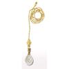 Royal Designs Celling Fan Pull Chain Beaded Ball Extension Chains with Decorative Medium Swiss Cut Diamond Crystal, Polished Brass view 1