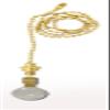 Royal Designs Celling Fan Pull Chain Beaded Ball Extension Chains with Decorative Large Clear Crystal,Polished Brass view 1