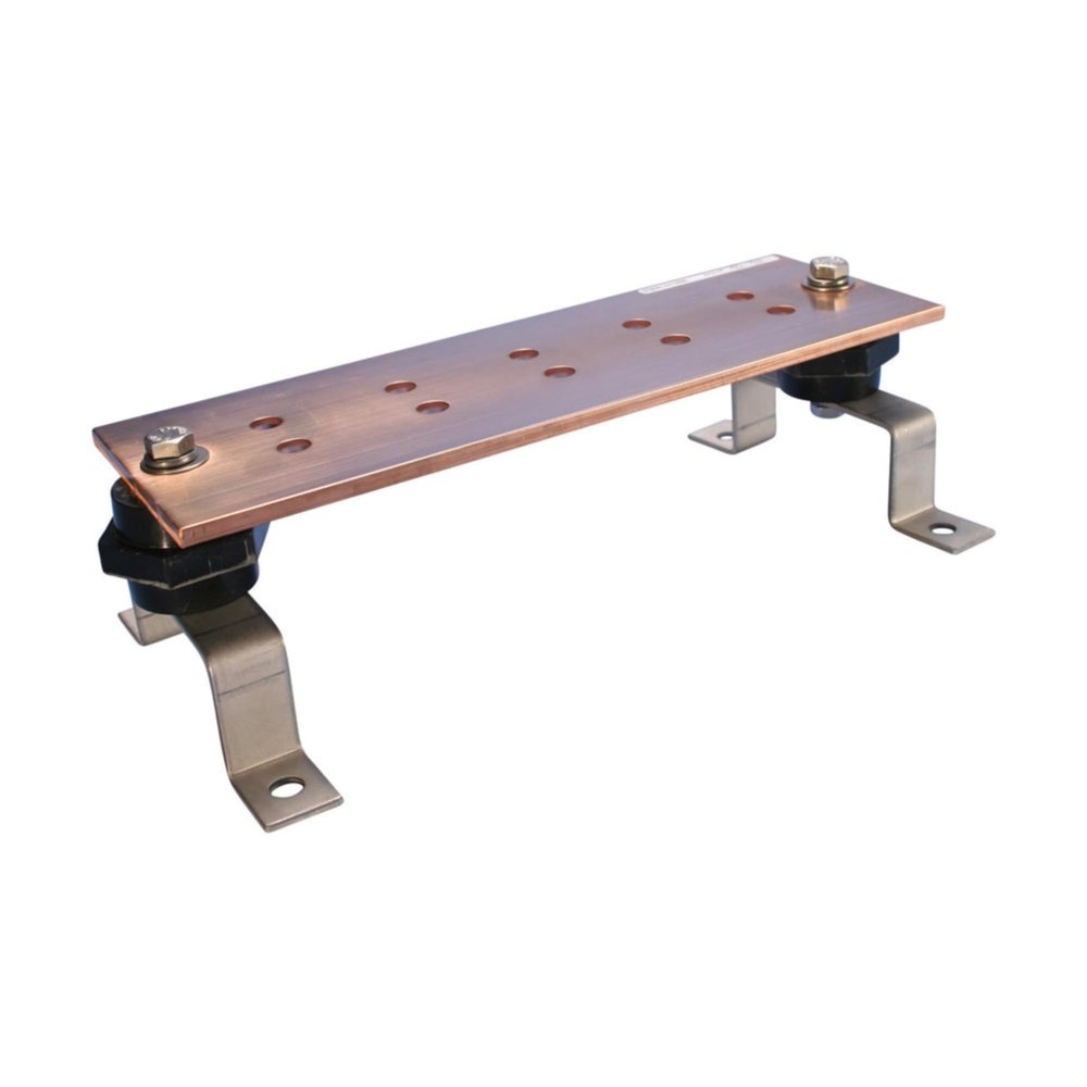 Erico EGBA14412CC Copper 15-Hole Pattern CC Grounding Busbar 12 Inch Length x 4 Inch Width x 1/4 Inch Thickness