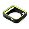 360 Full Body Sports Silicone Protective Case Cover for Apple Watch Series 3 2 1 38 42mm Accessories (Black Green, 38mm) view 2