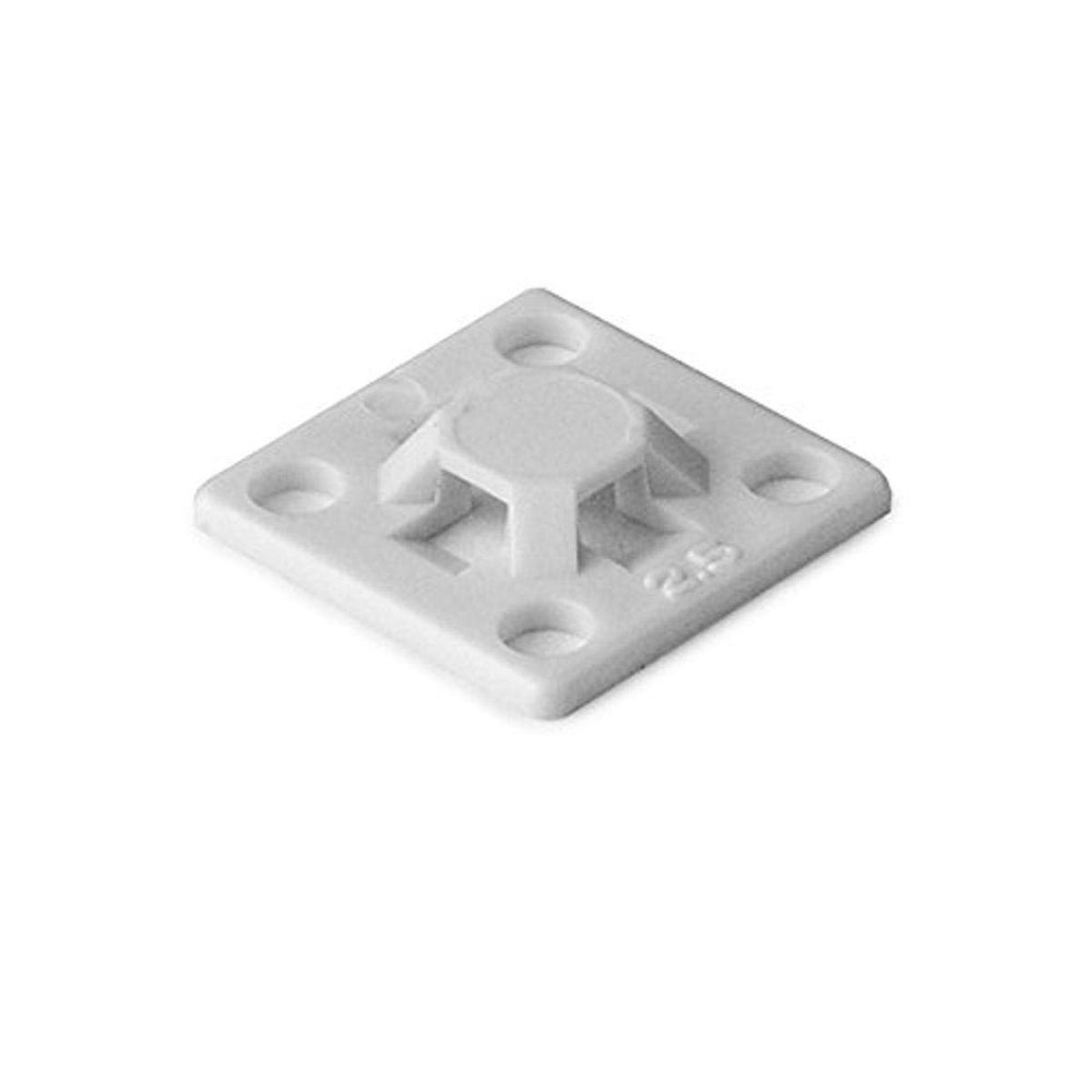 Hellermann Tyton North America MB2.5A10C2 Adhesive Bases, 1" Max Tie Width, 625'' Length/Width, 11'' Hole Dia., PA66, White, 0.16" Height, 0.625" Width, 0.625" Length (Pack of 100)