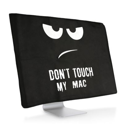 kwmobile Computer Monitor Cover Compatible with Apple iMac 27" / iMac Pro 27" - Don't Touch My Mac White/Black