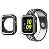 360 Full Body Sports Silicone Protective Case Cover for Apple Watch Series 3 2 1 38 42mm Accessories (Black White, 38mm) view 4