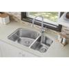 Elkay ELUH31229RPD Lustertone Classic 60/40 Double Bowl Undermount Stainless Steel Sink with Perfect Drain view 2