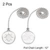uxcell Pull Chain Silver Tone Coin Pendant 12" Lighting Ceiling Fan 2Pcs view 3