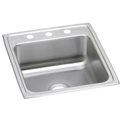 Elkay Lustertone Classic LRAD2022653 Single Bowl Drop-In Stainless Steel ADA Sink, 1.5
