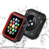 360 Full Body Protective Sports Silicone Case Cover for Apple Watch Series 3 2 1 38 42mm Accessories (Black Red, 42mm) view 2