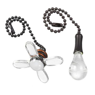 uxcell Glass Clear Fan Bulb Pendant with 6 inch Bronze Pull Chain Extension Lighting Ceiling Fan Decorative 1 Set