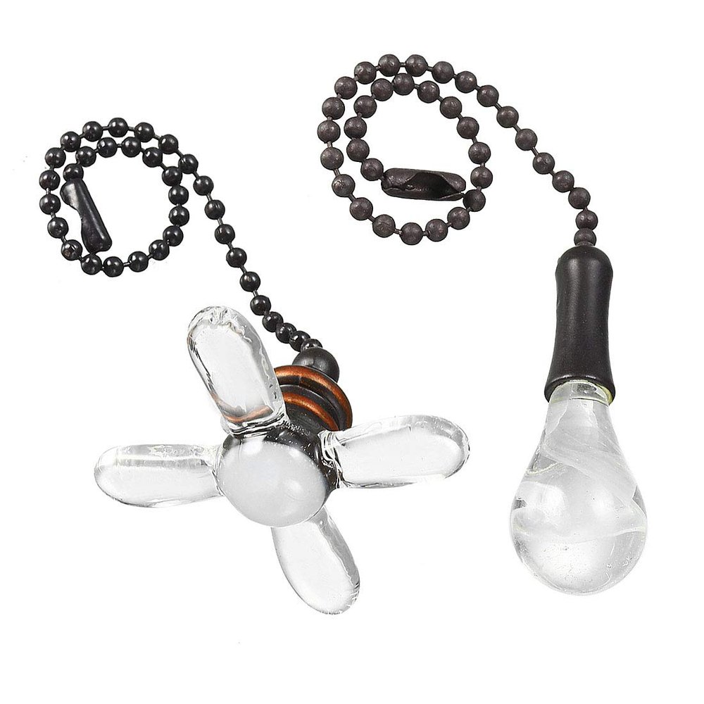uxcell Glass Clear Fan Bulb Pendant with 6 inch Bronze Pull Chain Extension Lighting Ceiling Fan Decorative 1 Set