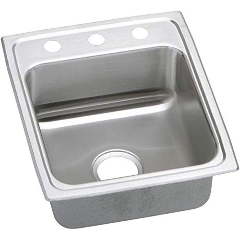 Elkay LRAD1720401 18 Gauge Stainless Steel 17" x 20" x 4" Single Bowl Top Mount Kitchen Sink 1 Hole