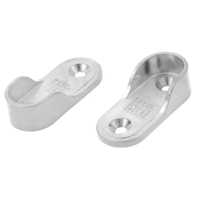 uxcell Zinc Alloy Clothes Closet Rod Pole Socket Bracket Flange Support Hanger Holder 2pcs Silver Tone