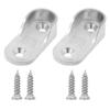 uxcell Zinc Alloy Clothes Closet Rod Pole Socket Bracket Flange Support Hanger Holder 2pcs Silver Tone view 4