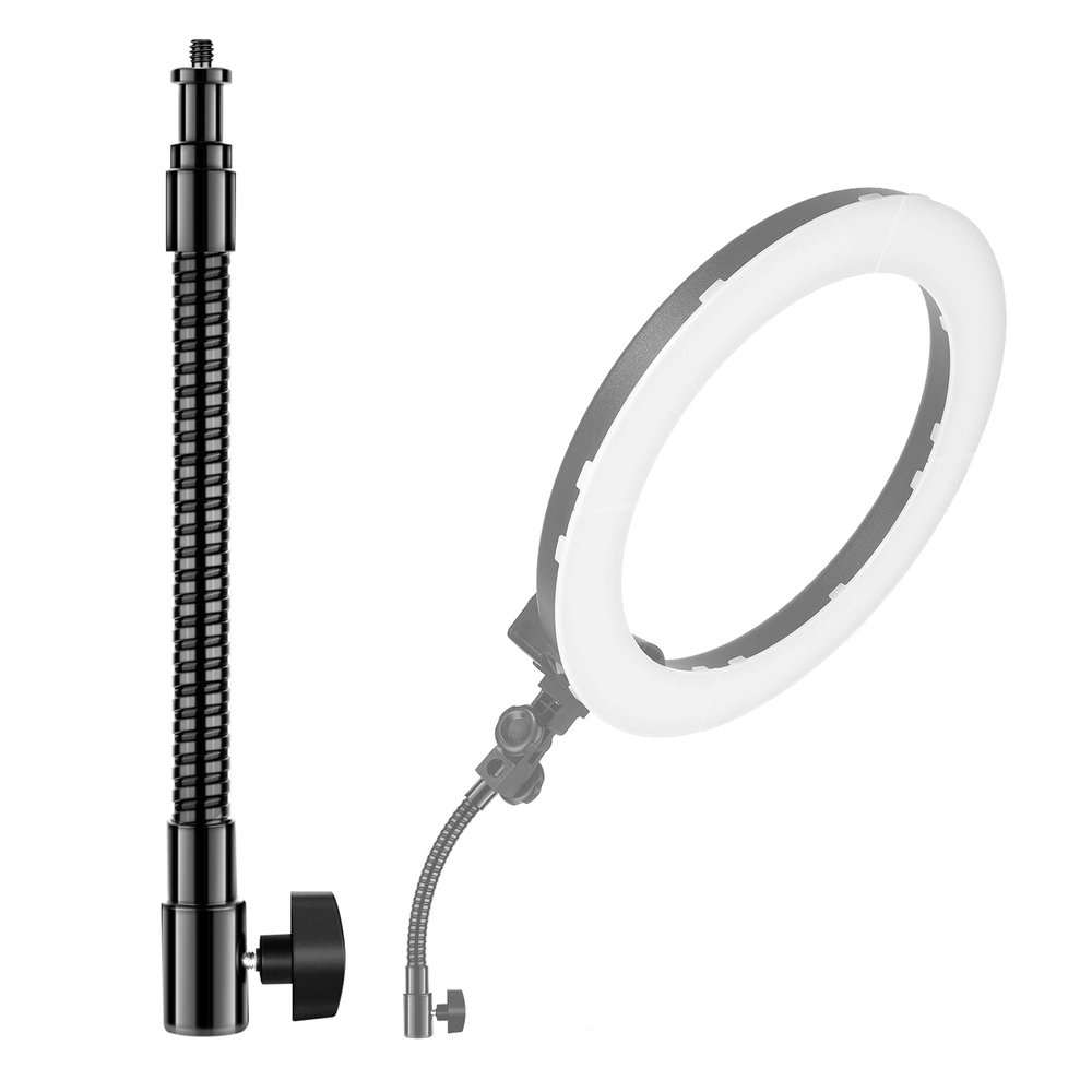 Neewer 10"/25cm Metal Flexible Tube Arm for LED Video Lights,Ring Flash Light and Other Photography Accessories with 1/4" Screw Thread
