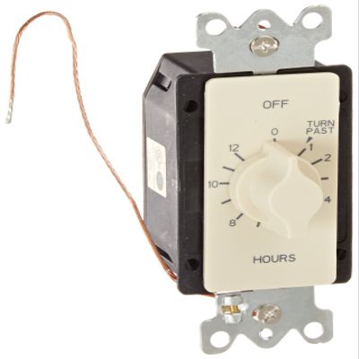 NSI TORK A512H Spring-Wound in-Wall Twist Timer, 12-Hour, Ivory