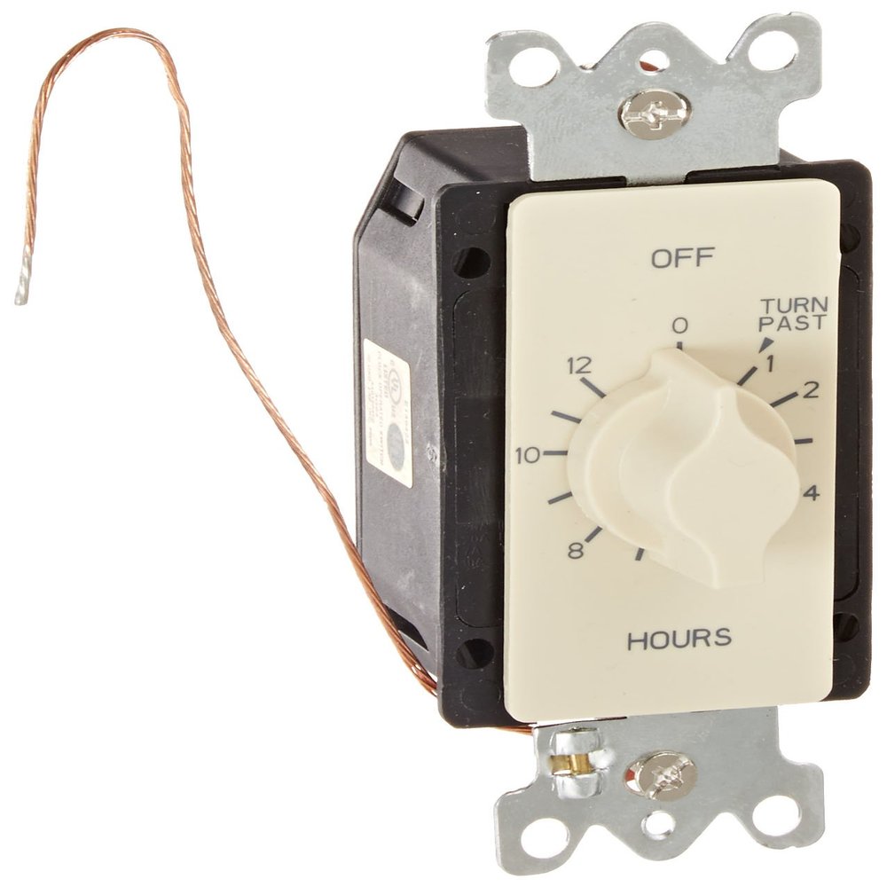 NSI TORK A512H Spring-Wound in-Wall Twist Timer, 12-Hour, Ivory