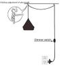 Kiven Plug-in Industrial Factory Chandeliers Retro Lighting 15ft UL Certification Black Cable with On/Off Dimmer Switch, Bulb Not Included (TB0068) view 2