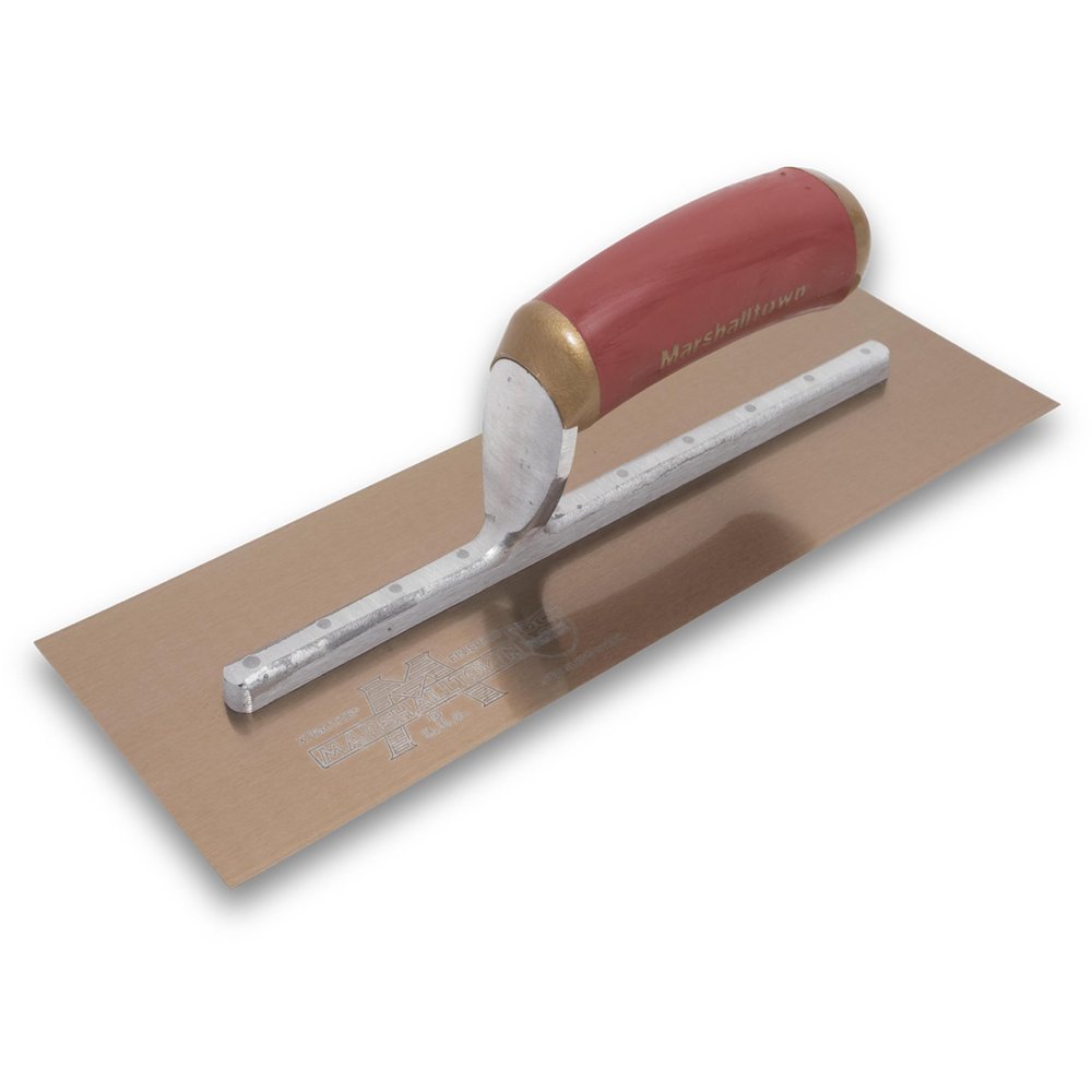 MARSHALLTOWN PermaShape Finishing Trowel, 11.5 x 4.75 Inch Flat Golden Stainless Steel Concrete Tool, Made in the USA, 4GSFPD