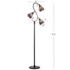 JONATHAN Y Walker 3-Light Tiffany Floor Lamp Stained Glass 70.5", Bronze view 4