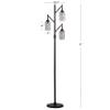 JONATHAN Y Lewis 71" 3-Light Tiffany-Style Stained Glass Lamp, Bronze view 4
