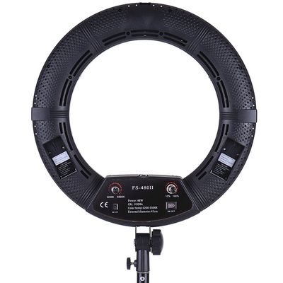 Yidoblo 18 inch LED Ring Light FS-480II Bi Color Dimmable Ringlight Kit with Phone Holder, Mirror, Tripod Stand, Carrying Case for Makeup, YouTube Video, Filming, Selfie, Portrait Photography Lighting