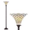 JONATHAN Y 70" Tiffany-Style Stained Glass Metal Torchiere Lamp, Bronze view 1