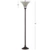 JONATHAN Y 70" Tiffany-Style Stained Glass Metal Torchiere Lamp, Bronze view 4