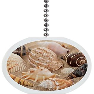 Seashells on Sand Ceramic Ceiling Fan Pull