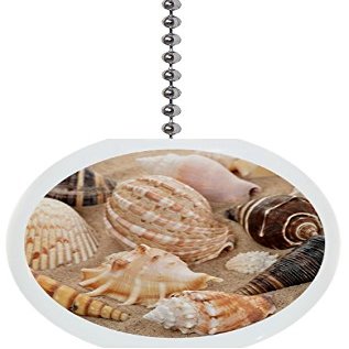 Seashells on Sand Ceramic Ceiling Fan Pull