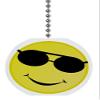 Yellow Smiley Face with Sunglasses Solid Ceramic Fan Pull view 1