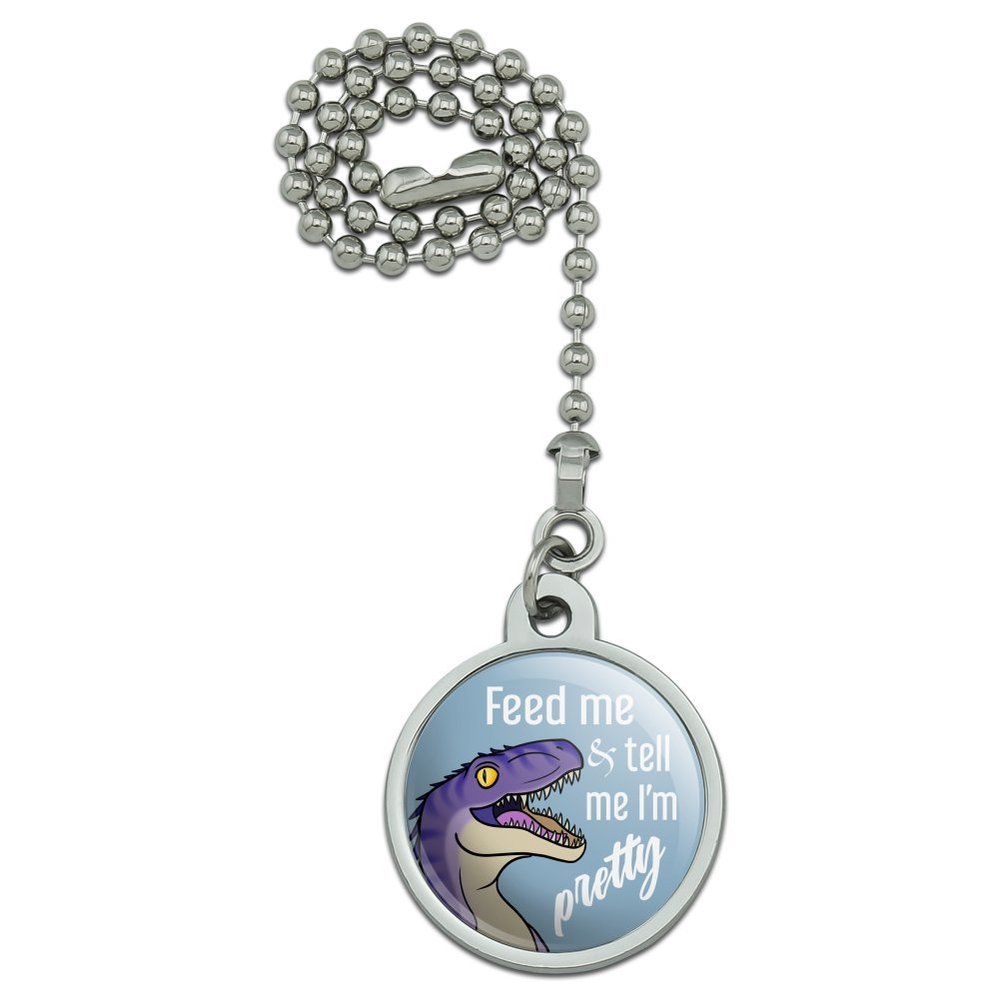 Velociraptor Feed Me and Tell Me I'm Pretty Dinosaur Funny Ceiling Fan and
