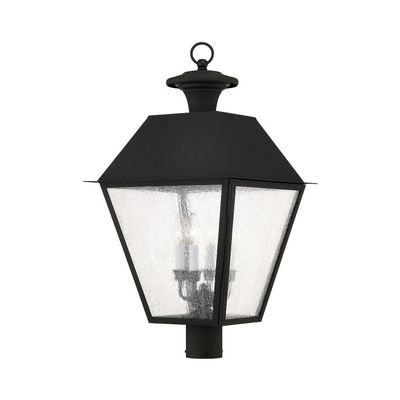 Livex Lighting 2173-04 Mansfield 4-Light Outdoor Post Head, Black, 27.50x15.00x15.00