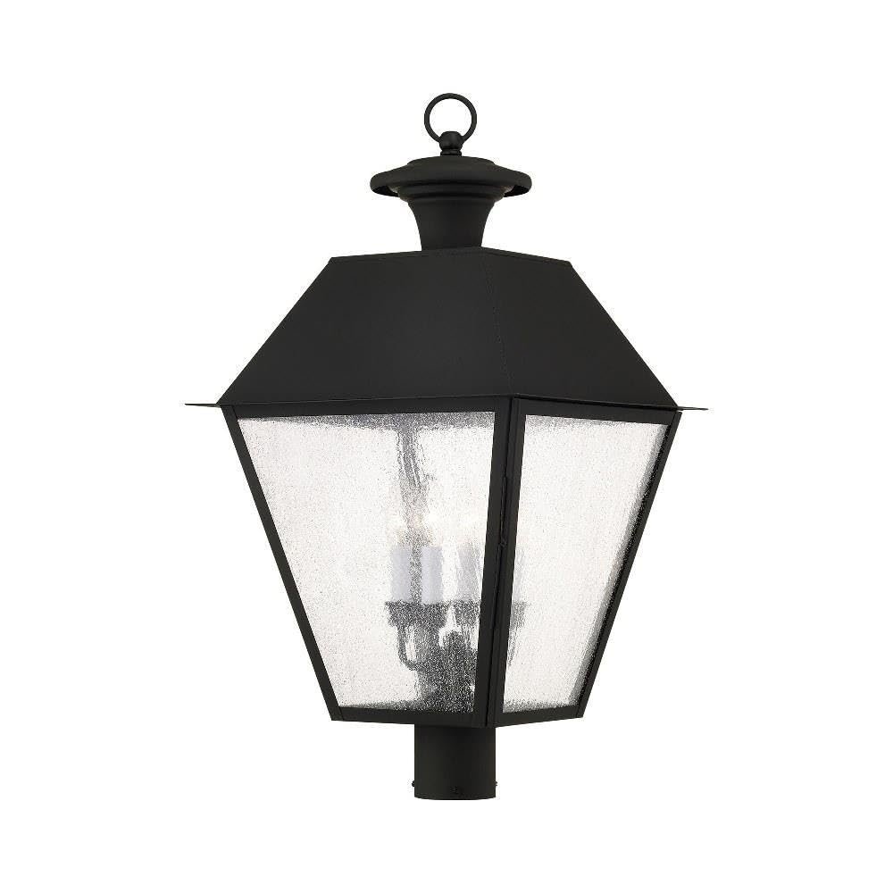Livex Lighting 2173-04 Mansfield 4-Light Outdoor Post Head, Black, 27.50x15.00x15.00
