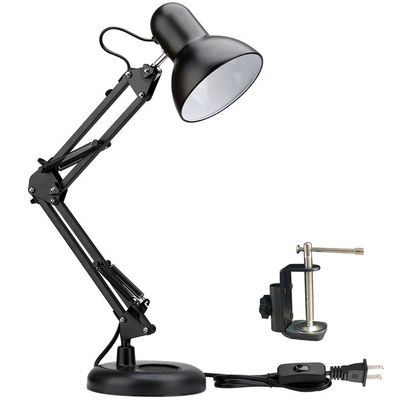 PowerKing Metal Swing Arm Desk Lamps, Adjustable Architect Lamp, Black
