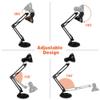 PowerKing Metal Swing Arm Desk Lamps, Adjustable Architect Lamp, Black view 3