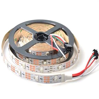 Rongda Smart Home WS2812B 5050 RGB LED Strip 30 Led/M Individual Addressable Full Color Flexible Pixel Rope Light Non Waterproof IP20 DC5V Pack of 5M (White PCB)