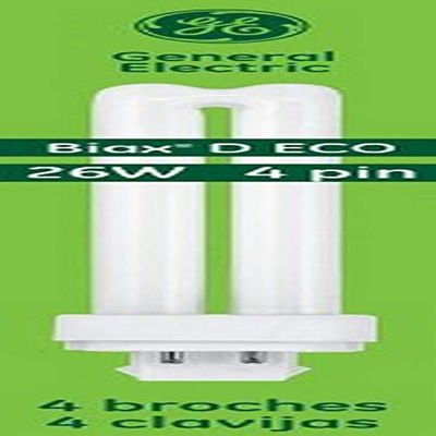GE Energy Smart CFL Light Bulb, Double Tube Biax T4, 26-Watt, 1800 Lumen, G24Q-3 4-Pin Base, Cool White, 10-Pack, Compact Fluorescent