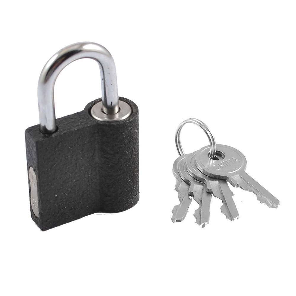 uxcell Drawer Cabinet Portable Black Padlock Lock Keys Set 32mm Width