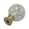 Royal Designs Large Clear Ball with Crackle Texture K9 Crystal 1.75" Lamp Finial for Lamp Shade, Polished Brass Base - Set of 2 view 3