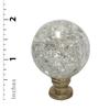 Royal Designs Large Clear Ball with Crackle Texture K9 Crystal 1.75" Lamp Finial for Lamp Shade, Polished Brass Base - Set of 2 view 4