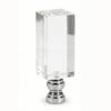 Royal Designs, Inc. F-5040L-1 Clear Lucite Lamp Finial, 1 x 2.75 inch, Rectangle with Polished Silver Base view 1