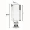 Royal Designs, Inc. F-5040L-1 Clear Lucite Lamp Finial, 1 x 2.75 inch, Rectangle with Polished Silver Base view 3