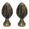 Royal Designs Fancy Egg Shape Design 2.25" Lamp Finial for Lamp Shade, Antiqued Brass - Set of 2 view 1