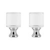 Royal Designs, Inc. F-5038L-2 Clear Lucite Lamp Finial, 1.25 x 2.5 inch, Short Cylinder with Polished Silver Base, 2-Pack view 1