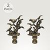 Royal Designs, Inc. Nesting Bird Design Finial for Lamp Shade, F-5060AB-2, Antique Brass - Pack of 2 view 2