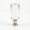 Royal Designs, Inc. F-5039L-1 Clear Lucite Lamp Finial, 1.25 x 2.5 inch, Tall Cylinder with Polished Silver Base view 1