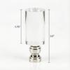 Royal Designs, Inc. F-5039L-1 Clear Lucite Lamp Finial, 1.25 x 2.5 inch, Tall Cylinder with Polished Silver Base view 3