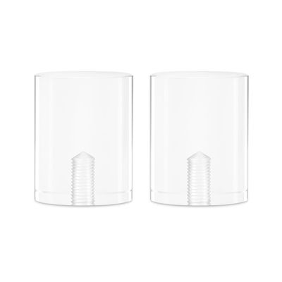 Royal Designs, Inc. F-5035L-2 Clear Lucite Lamp Finial, 1.25 x 1.5 inch, Short Cylinder, 2-Pack