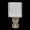 Royal Designs Clear Cube K9 Crystal Lamp Finial with Polished Brass Base - Set of 2 view 2