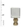 Royal Designs Clear Cube K9 Crystal Lamp Finial with Polished Brass Base - Set of 2 view 4