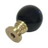Royal Designs Ceramic Sphere 1.75" Lamp Finial for Lamp Shade, Black, Polished Brass Base - Set of 2 view 2